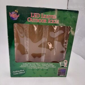 Vtg NOS Planet Christmas LED Lighted Outdoor Icicle Fading White Color Battery